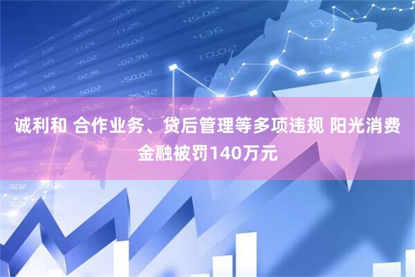 诚利和 合作业务、贷后管理等多项违规 阳光消费金融被罚140万元